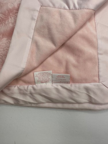 First impressions Baby Blanket Pink Rose Flower Satin Edge Solid Macy's - Picture 2 of 4