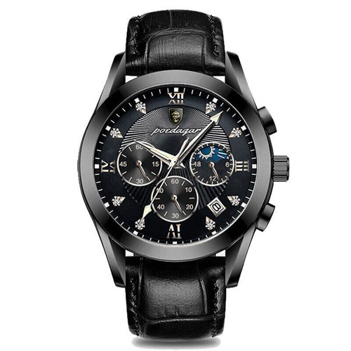 Leather Quartz Watch Waterproof Luminous Wrist Watch Men Men's Watches Luxury - Picture 23 of 29