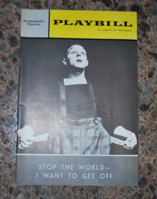 Stop the World I Want to Get Off Program - 1963 Playbill - Ambassador Theatre