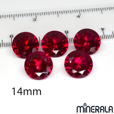 RUBY CORUNDUM LAB CREATED ROUND FACETED LOOSE GEMSTONE 1mm - 16mm WP0277C