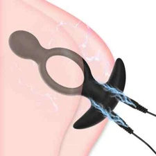 Electric-E-Stim Spreader Dilator Expander Plug Electro Chastity Device For Coupl