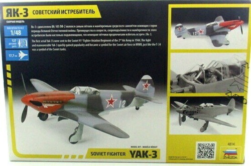 KIT MODELO DE CAZA MILITAR SOVIÉTICO 2 WW2 YAK-3, ESCALA ZVEZDA 1:48 - Imagen 6 de 9