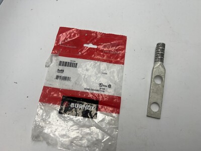 Burndy YA262N, 2/0 AWG, 1/2 inch Two Hole, Long Barrel Compression Lug, Copper