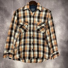 Vintage JC PENNEY The Mens Shop Acrylic Plaid Button Flannel Shacket Size Medium