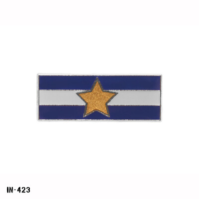 #ad Citation Bar Pin Blue White Blue Gold Star Gemsco USA NEW $9.95