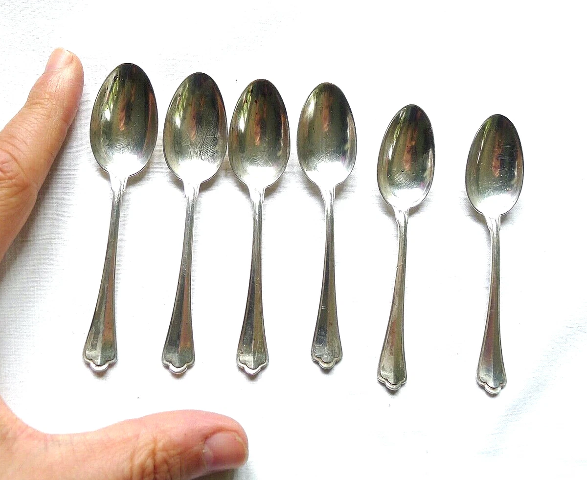 Cucchiaini da caffè Biedermeier vintage in argento, set di 6 in vendita su