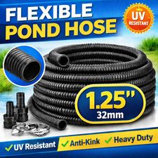 Black Flexible Pond Hose Corrugated Pipe For Filter Pump Tubing Flexi Koi UV