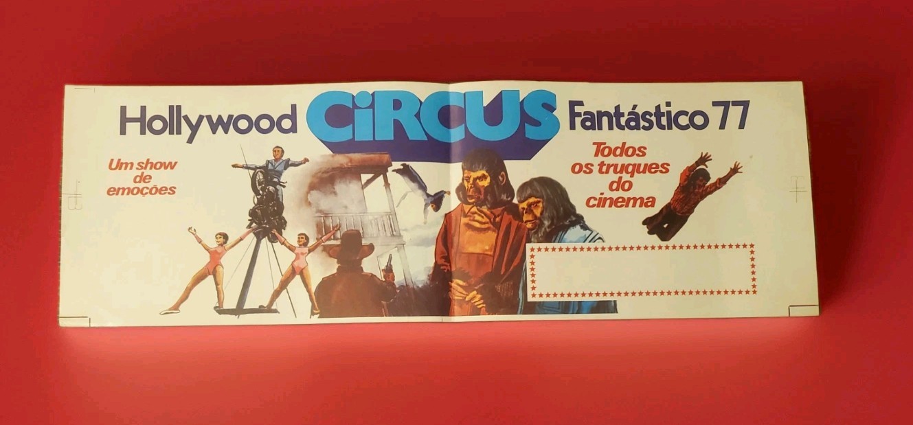 1977 "PLANET OF THE APES" Very Rare "HOLLYWOOD CIRCUS" POSTER From Portugal