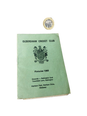 Cricket Handbuch Fixture Card Oldershaw 1982 Vintage ra