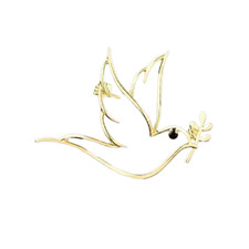 Friedenstaube Anstecknadel Gold Anstecker Pin Frieden Peace Dove Taube Schmuck