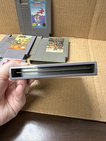 Lot Of 5 NES Games, Double Dragon, Steel Cage Challenge, Karate Champ Tested