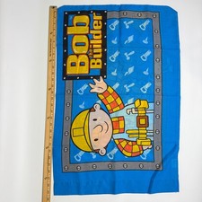 Dan River Bob the Builder Pillowcase Kids Standard Blue Excellent Vintage 2001