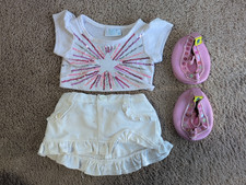 Build A Bear Outfit Skirt Sequin Star Top Shirt Shoes Clothing for Teddy