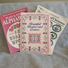 VTG Better Homes  Gardens 12 Days Chrismas Borders Alphabets Cross Stitch Lot