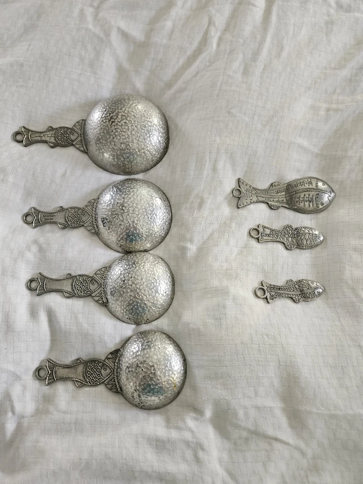 🐟✨ Crosby & Taylor Pewter Fish Measuring Cups & Spoons Set – Coastal Charm! 🌊 - Image 4 of 4