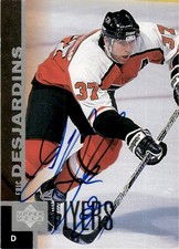 1997-98 Autographed Upper Deck UD Signed Eric Desjardins Philadelphia Flyers