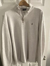 Polo Ralph Lauren Men’s Estate Rib Cotton 1/4 Quarter Pullover Sweater Beige 2XL