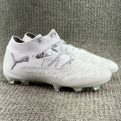 Puma Future 8 Ultimate Puma White Matte Silver Soccer 108189-04 Men's Size 11.5