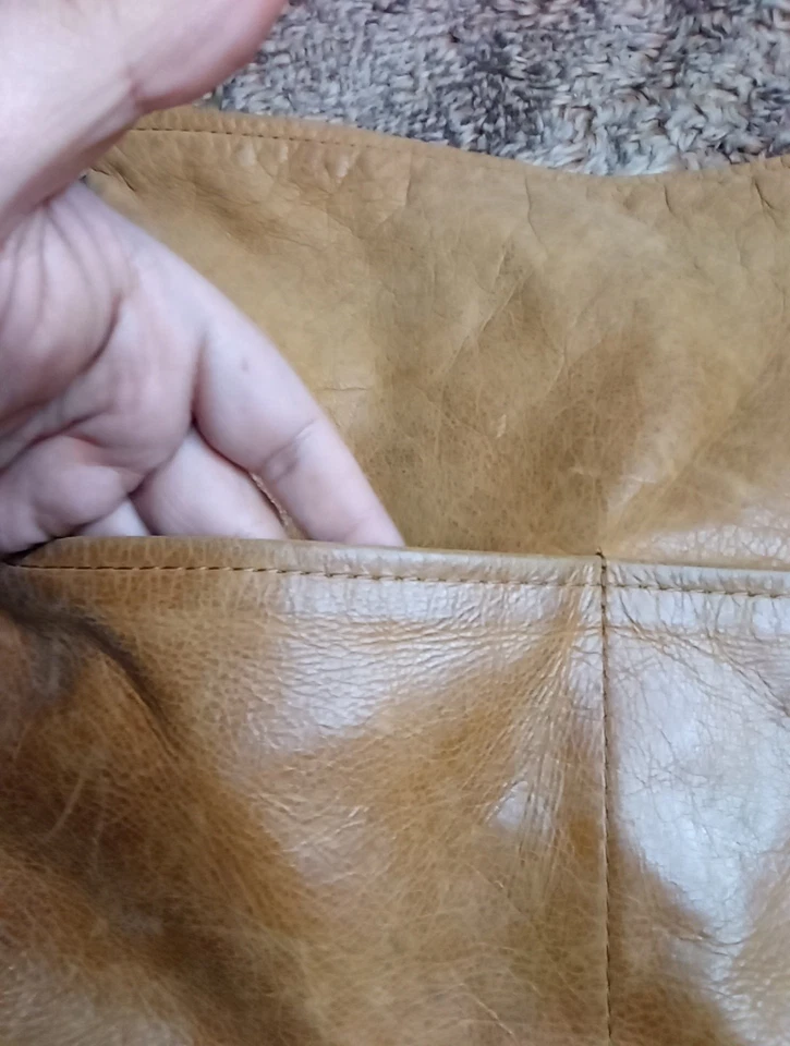 Coral Moose Handmade Soft Leather Brown Shoulder Bag Purse 13"×13.5" - Image 2 of 4