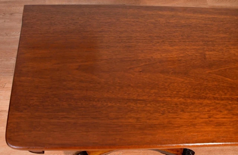 Antigua mesa de juego/mesa consola abatible de caoba maciza Imperio Americano de 1900 Foto 3 de 4