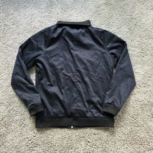 State & Liberty Full Zip Bomber Jacket Harrington SMALL S Navy Blue NYLON Cotton image 6