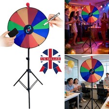 24" Color Prize Wheel Dry Erase Fortune Spinning Tabletop Floor Stand 12 Slots P