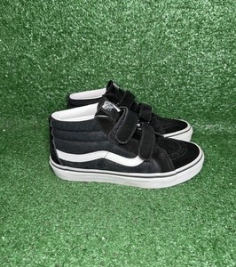 VANS Sk8-Mid Reissue V Kids Size 3Y Black Suede Walking Shoes Comfort Sneakers