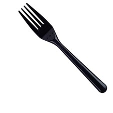 100 x Black Plastic Forks Reusable Cutlery