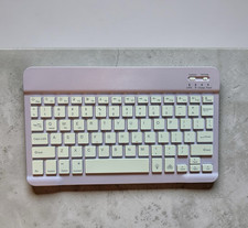 Wireless Thin Purple Bluetooth Rechargeable Keyboard for iPad iPhone Tablets