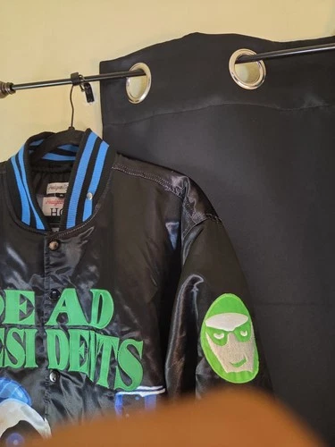 Mens Headgear Classics Dead Presidents 1995 Button Bomber Satin Jacket Size XL image 14