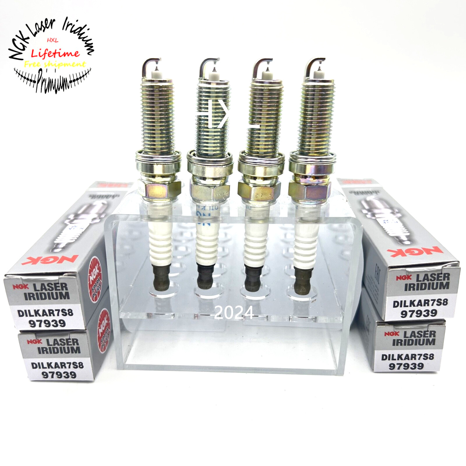 Genuine NGK Laser Iridium Spark Plug 4PCS Set for 2019-2023 Toyota Corolla 2.0L