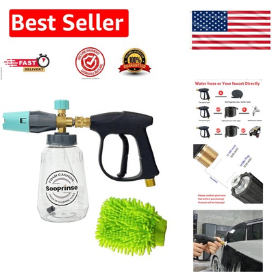 #ad #ad Short Hand Powered Pressure Washer Gun with 1L Foam Cannon amp; Quick Connector $51.98