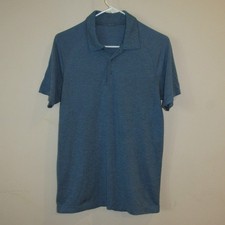 Lululemon Blue Tech Short Sleeve Polo Shirt Men's sz Small Golf Tennis Outdoor