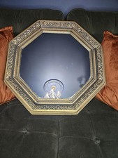 Vintage Octagon Mirror Hollywood Regency Styl...