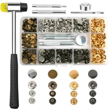 Snap Fasteners Kit 486 PCS 12.5mm Heavy Duty 304 Stainless Steel Press Studs
