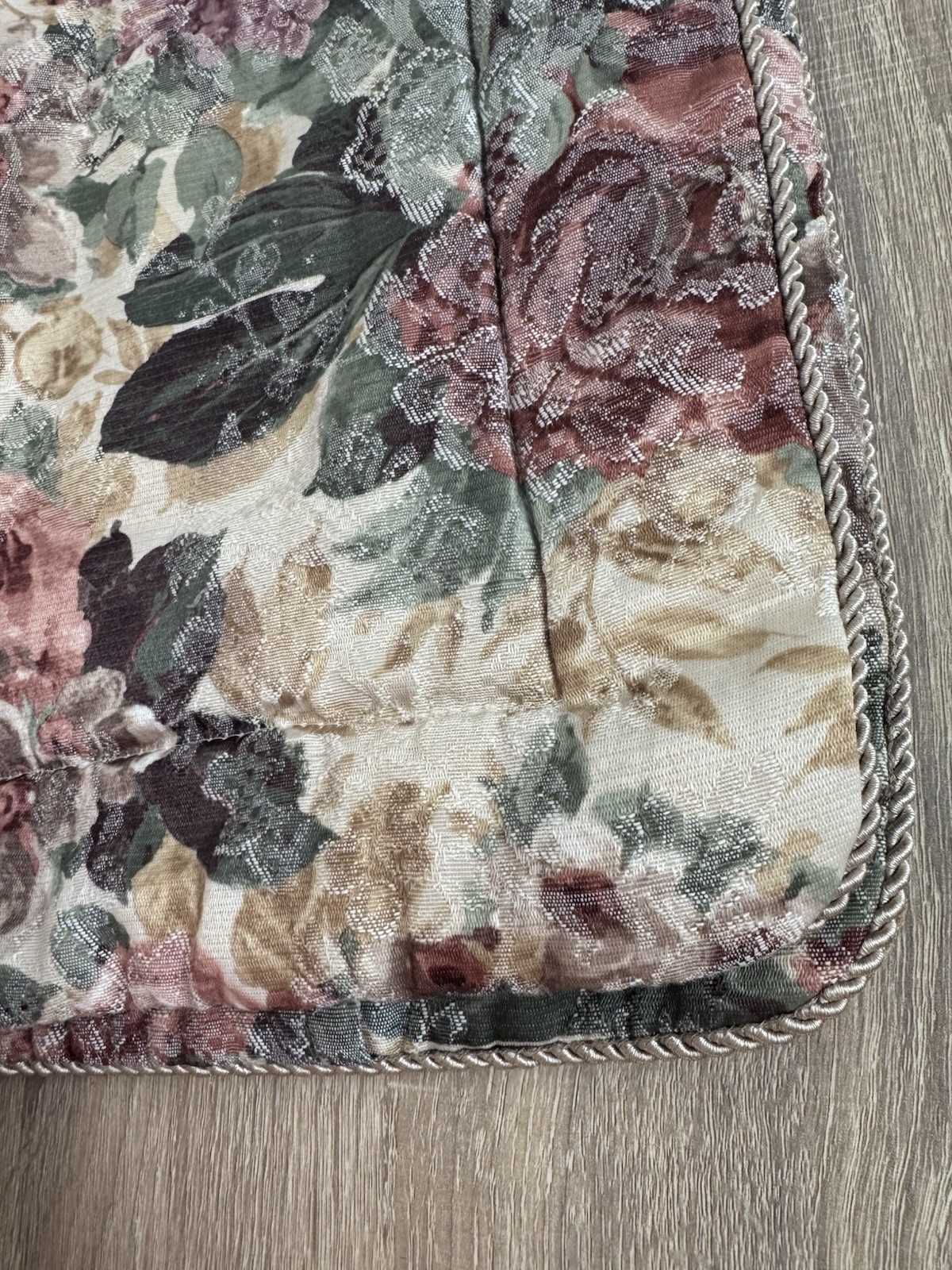 Croscill Cotswold Standard Pillow Sham Floral Padded Flange Rope Trim