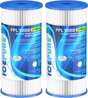 20 Micron 10'' X 4.5'' Whole House Extra Coarse Pleated Sediment Filter for Well W