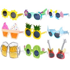 9 Pairs Luau Themed Sunglasses Funny Hawaiian Sunglasses Summer Favors Photo ...