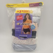Hanes Women's Panties Underwear Cotton Tagless 9 Pack Size 10 Sz Pants 18-20