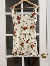 Reformation Floral Tie Strap Ruffle Christine Dress In Maureen - Size 12