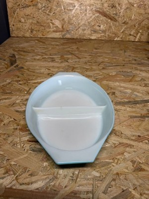 Pyrex Schneeflocke geteilt Auflaufform Türkis Weiß Ofen 2 Fächer USA