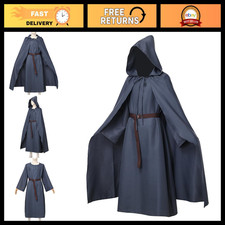 Medieval Pagan Tunic Cloak with Hood - Knight Cosplay Cape Costume Outfit