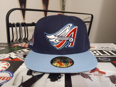 New Era 59Fifty Anaheim/LA Angels Fitted Hat Side Patch Grey UV Size 7 3/8