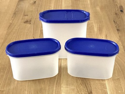 Tupperware  3x Eidgenosse Vorratsbehälter 1 x 1,7L + 2 x 1,1 Liter blau - gut
