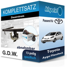 G.D.W. Anhängekupplung abnehmbar und E-Satz für Toyota Aygo Fliessheck 05- neu