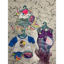My Life As Doll Clothing Outfits Set Of 3 Mermaid Swimsuit Rainbow Donut Pajama