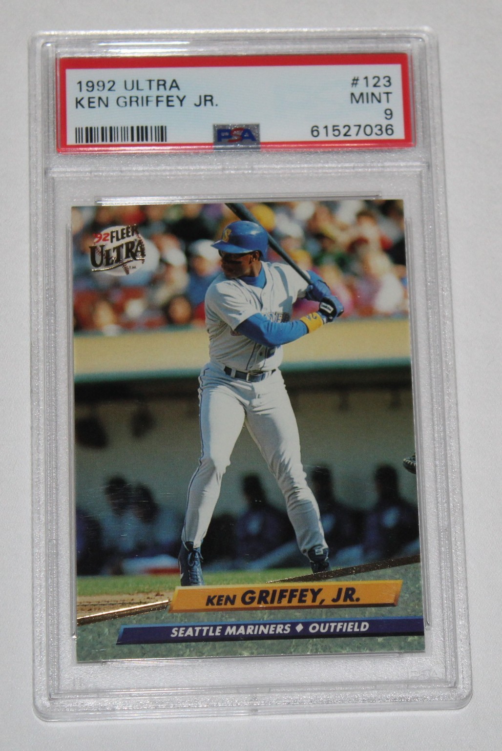 1992 Ultra Baseball Card #123 KEN GRIFFEY JR. Seattle Mariners PSA 9 MINT