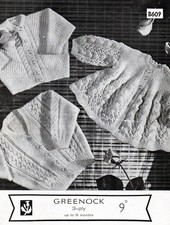 ~ Vintage 1960s Greenock Baby Knitting Pattern For Three Pretty Jackets ~