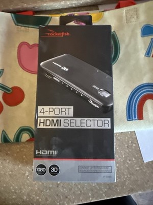 Rocketfish 4-Port HDMI Selector RF-G1185 3D 1080P Full HD W/Remote New Opened Bo