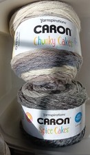 Caron Cake Lot 1-Chunky 1-Spice Cake 6ply Acrylic Yarn 2 Cake Lot NEW